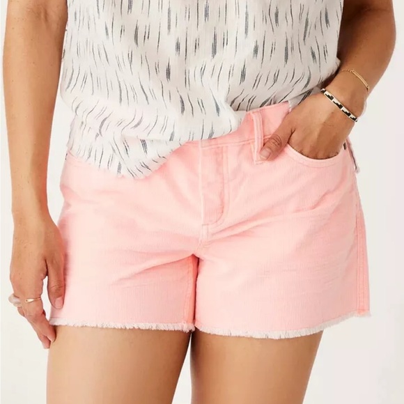 Carve Designs Oahu Shorts 4" Mid Rise Corduroy Frayed Hem Coral 2 EXCELLENT - Picture 9 of 10